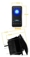 Копче Бутон За Вграждане за LED Лед Бар Халоген Светлини 12V - 24V Надпис ROOF LIGHTS Синя Светлина - Avtozona