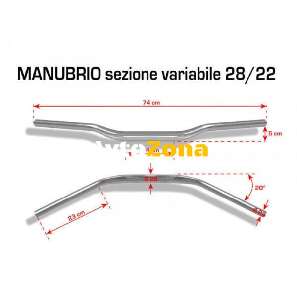 КОРМИЛО BARRACUDA HANDLEBAR 28/22 SILVER - Avtozona