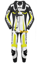 Кожен мото екип с гърбица SPIDI T-2 Neck Dps Airbag ACID GREEN/BLACK - Avtozona