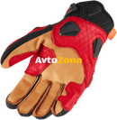 Кожени мото ръкавици ICON HYPERSPORT SHORT - RED - Avtozona