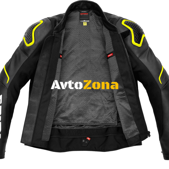 Кожено яке за мотор SPIDI EVORIDER 2 BLACK/FLUO YELLOW - Avtozona