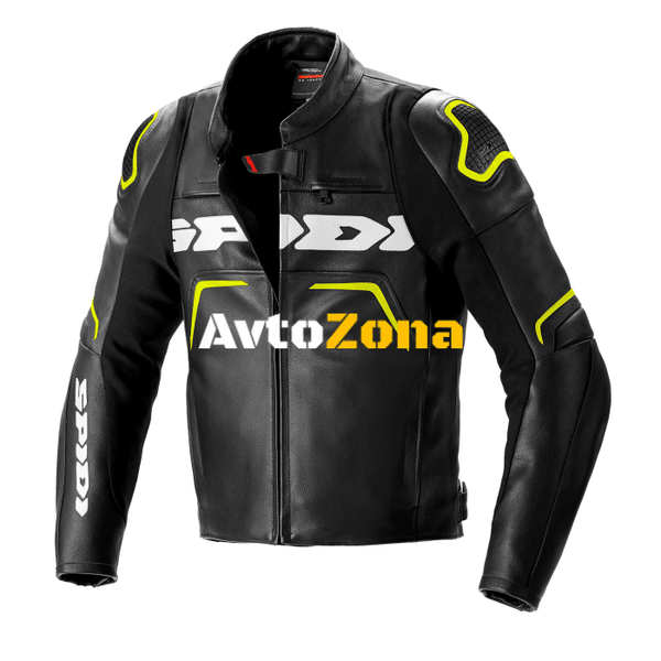 Кожено яке за мотор SPIDI EVORIDER 2 BLACK/FLUO YELLOW - Avtozona