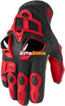 Кожени мото ръкавици ICON HYPERSPORT SHORT - RED - Avtozona