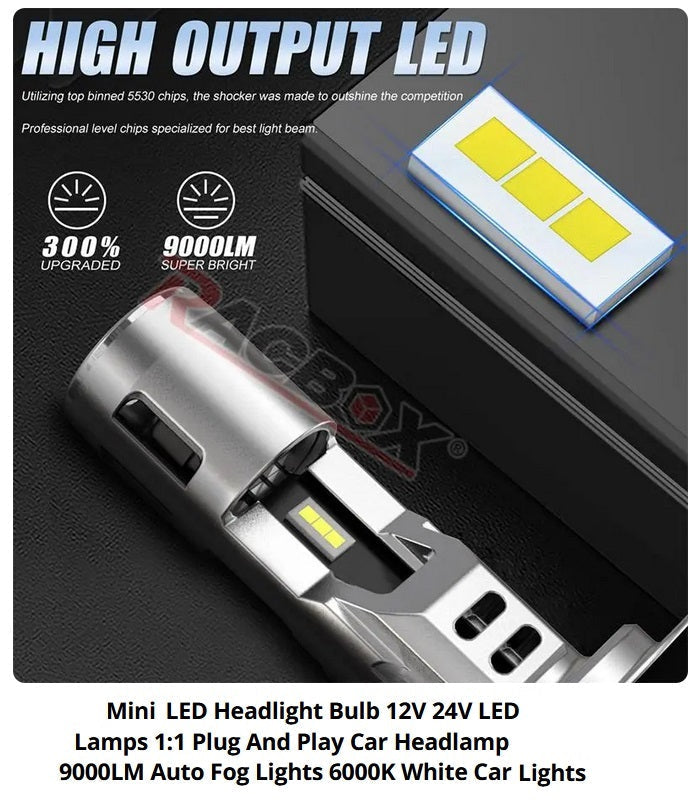 Крушки i7 LED H4 Mini V9 – 9000lm 35W 6000K Plug & Play - Avtozona