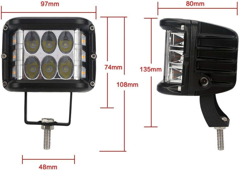 LED БАР ХАЛОГЕН 45W - Аварийна Лампа Бяла + Оранжева Светлина - Avtozona