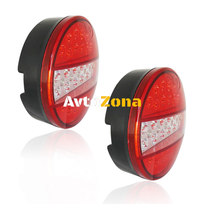 LED Диоден стоп тип хамбургер 12V ЧЕРВЕНО-БЕЛИ ЗАДНИ СТОП СВЕТЛИНИ - Avtozona