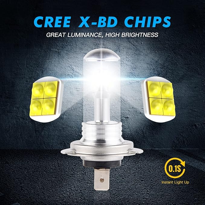 LED крушки за фарове H7 X7 12V-24V 6000K – Комплект от 2 броя - Avtozona