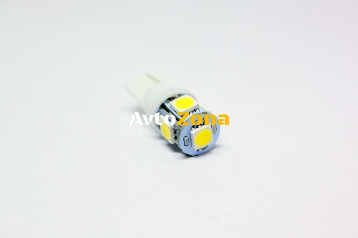 Лед крушки тип T10 с 5 SMD диода 6000K - Avtozona