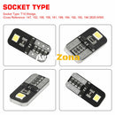 Лед Крушки За Габарит Т10 W5W LED 2 SMD 12V Canbus Бяла Светлина - Avtozona