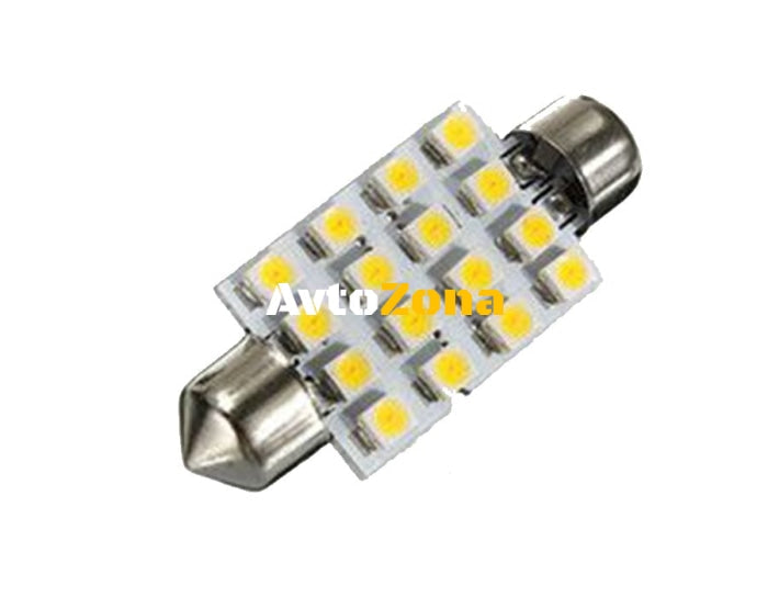 Лед крушки за плафон с 20 SMD диода 42мм - Avtozona