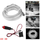 LED ЛЕД Диодна интериорна светеща лента за табло бяла светлина 12V 1м амбиентно осветление - Avtozona