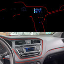 LED ЛЕД Диодна интериорна светеща лента за табло червена светлина 12V 1м амбиентно осветление - Avtozona