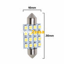 LED Лед Диодни Крушки 16 SMD 5050 31мм 36мм 39мм 41мм 12V Бяла Светлина - Avtozona