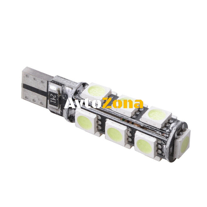 LED Лед Диодни Крушки За Габарит Т10 W5W 13 SMD 12V Червена Canbus - Error free Без грешки - Avtozona