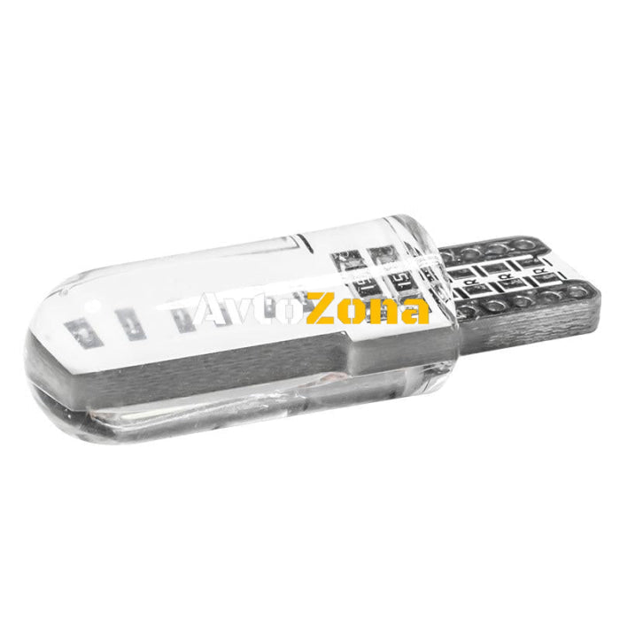 LED Лед Диодни Крушки За Габарит Т10 W5W COB 12-Core 12V 6 Цвята Светлина - Avtozona