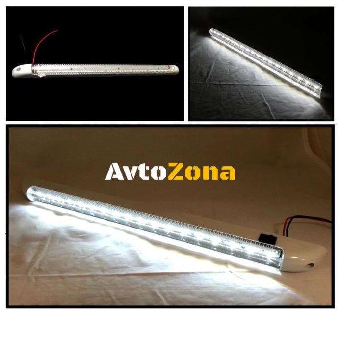 LED Лед Интериорна Диодна Лампа Тръба 40см Бяла Светлина 12V За Автомобил Камион За Дома или Офиса - Avtozona