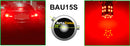LED Лед Крушки 30 SMD Асиметрични Разминати пинове (150°) Offset 1156 BAU15S 12V Червена Светлина - Avtozona
