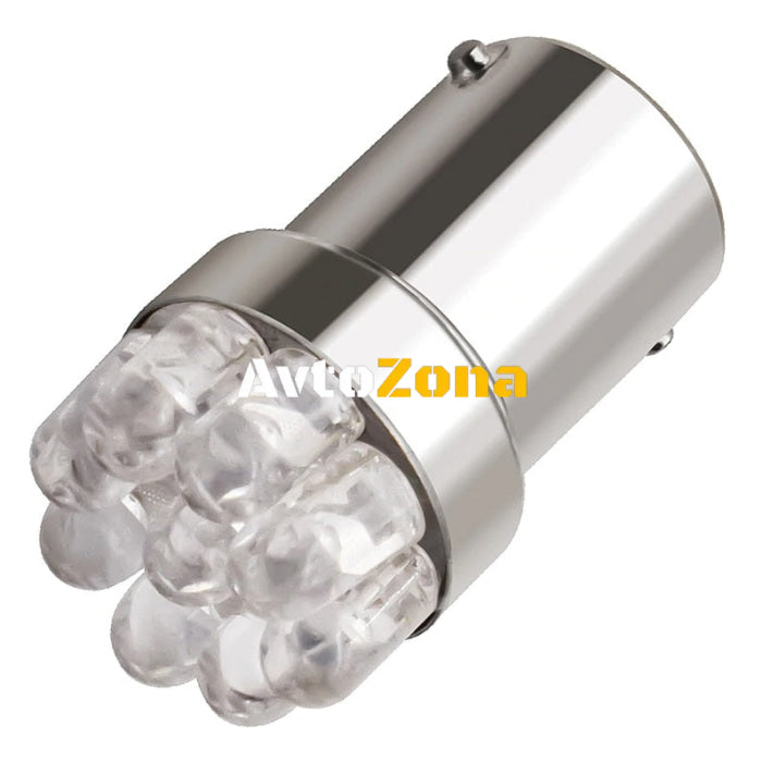 LED Лед Крушки Mигач Стоп Габарит Халоген 9 LED 1156 BA15S,12V Бяла Оранжева Червена - Avtozona
