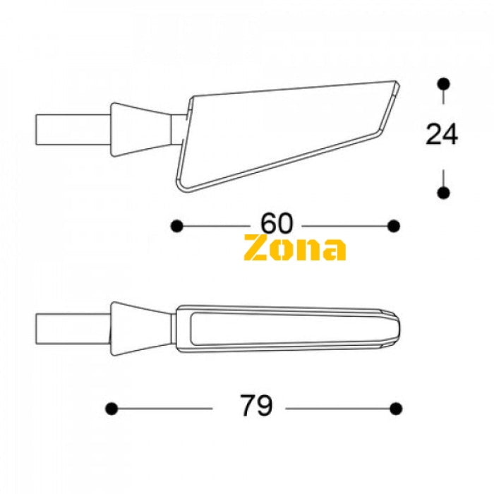 LED мото мигачи BARRACUDA SQ-LED B-LUX BLACK - Avtozona