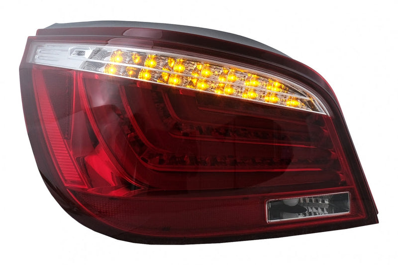 LED СТОПОВЕ за BMW 5 Series E60 LCI (2007-2010) в Червено/Прозрачен Дизайн - Avtozona