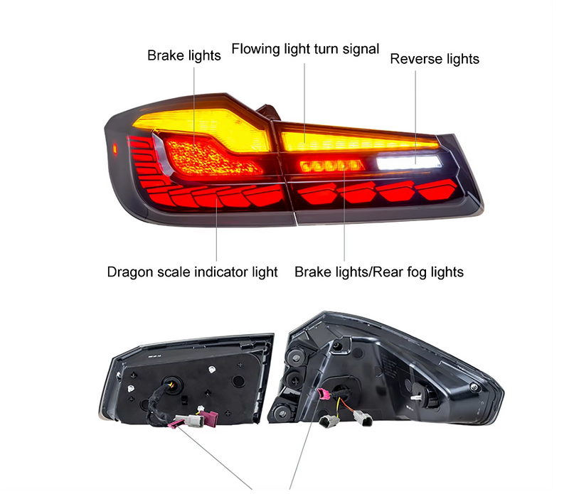 LED Стопове за BMW 5 Series G30 (2017-2019) RED SMOKE - Avtozona