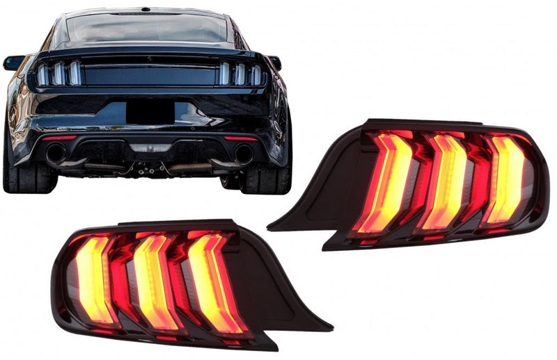 LED Стопове за Ford Mustang VI S550 (2015-2019) - SMOKE Динамични Мигачи - Avtozona