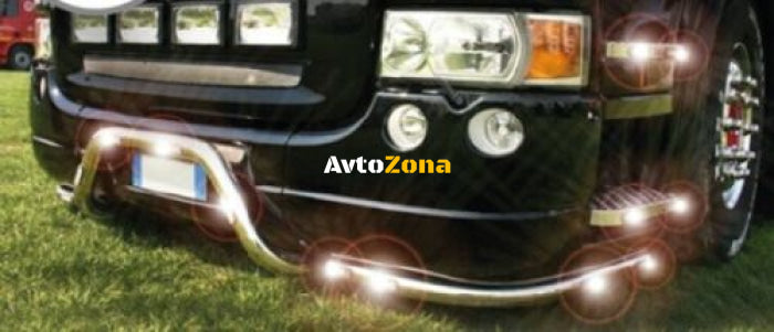 LED Светодиоден Габарит Маркер Токос С Гума Бял Цвят Овален Е-Mark 24V 7,5 см - Avtozona