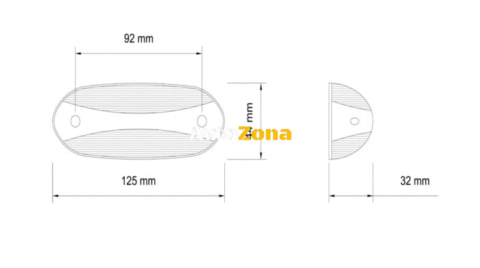 LED Светодиоден Страничен Габарит Оранжев Бял Червен цвят 125mm x 44mm 24V - Avtozona