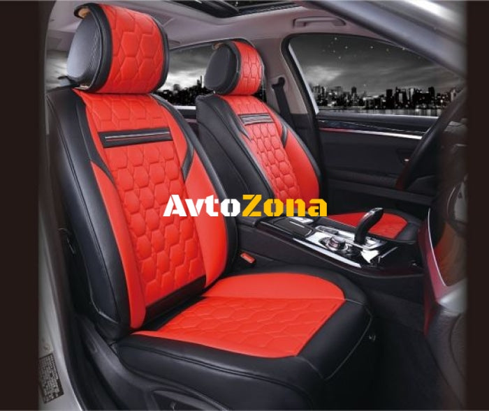 Лукс Универсална Кожена Тапицерия / Калъфи за предни седалки - Avtozona