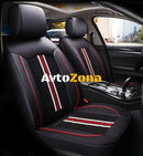 Луксозни калъфи за седалки Комплект Черна Кожена универсална тапицерия - Avtozona