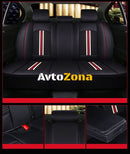 Луксозни калъфи за седалки Комплект Черна Кожена универсална тапицерия - Avtozona