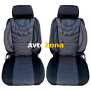 Луксзони калъфи тапицерия за автомобилни седалки тип масажор с лумбална опора Premium 1 черни - Avtozona