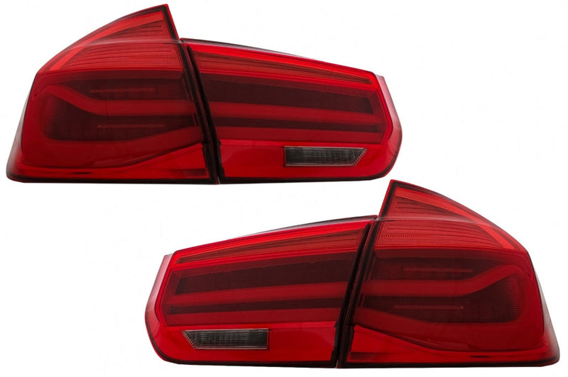 M Look RED CLEAR LED СТОПОВЕ за BMW 3 Series F30 (2011-2019) - Avtozona