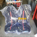 Спортни седалки - велур черни с червена кожена лента 2бр. в к-т - Avtozona