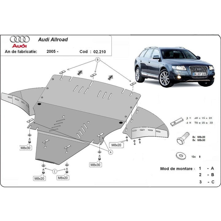 Метална кора под двигател и скоростна кутия за AUDI A6 (4F2 C6) от 2004 до 2011 - 2 - Avtozona