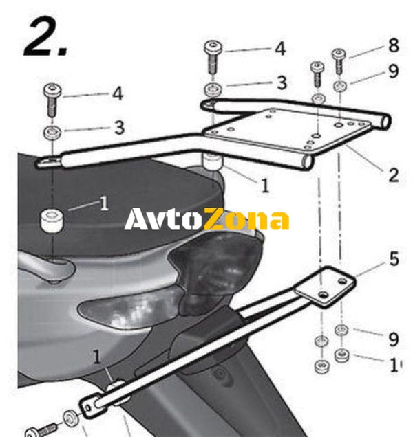 Монтажен комплект за куфари SHAD Y0NS58ST - Avtozona