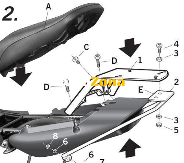 Монтажен комплект за куфари SHAD Y0YB15ST - Avtozona