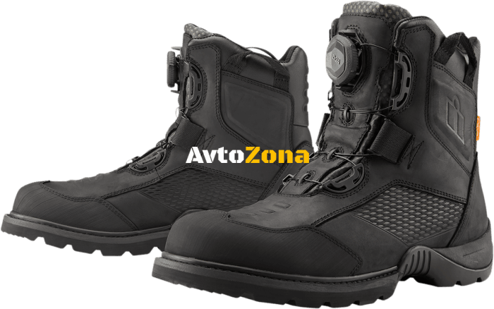 Мото боти ICON STORMHAWK BLACK - Avtozona