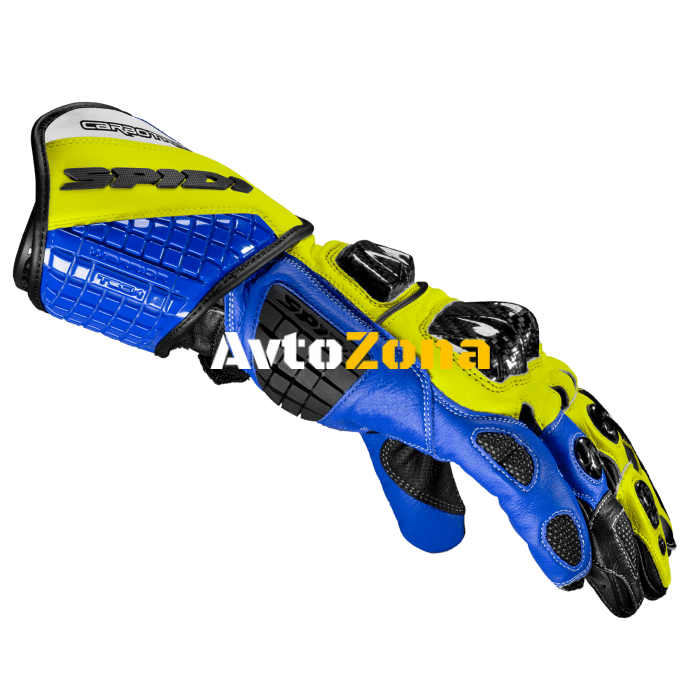 Мото ръкавици SPIDI Carbo track EVO BLUE/YELLOW - Avtozona