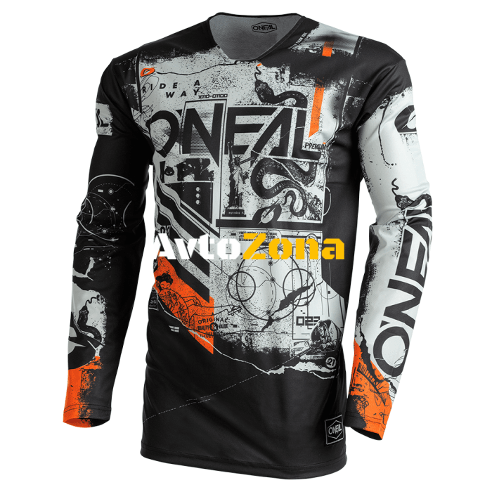 Мотокрос блуза O’NEAL MAYHEM SCARZ V.22 BLACK/GRAY/ORANGE - Avtozona