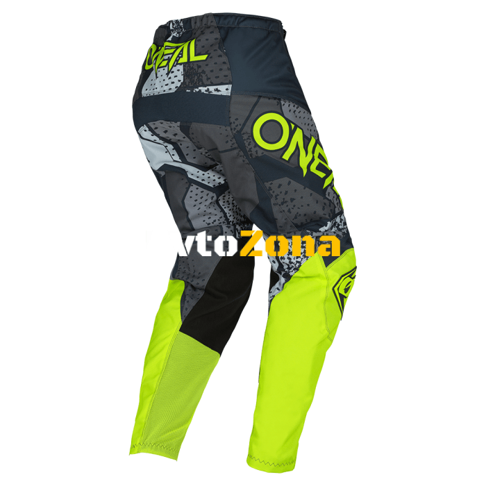 Мотокрос брич O’NEAL ELEMENT CAMO V.22 GRAY/NEON YELLOW - Avtozona