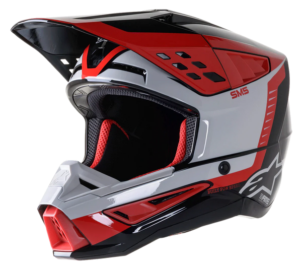 МОТОКРОС КАСКА ALPINESTARS SM5 BEAM BLACK/GRAY/RED - Avtozona