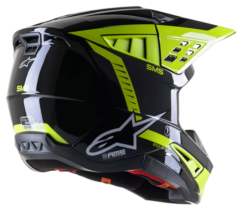 Мотокрос каска ALPINESTARS SM5 BEAM BLACK/YELLOW - Avtozona