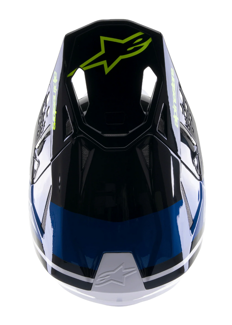 Мотокрос каска ALPINESTARS SM8 RADIUM 2 BLACK/BLUE/WHITE - Avtozona