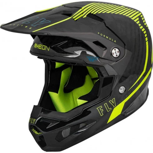 МОТОКРОС КАСКА FLY RACING FORMULA CARBON TRACER HELMET - HI-VIS/BLACK - Avtozona