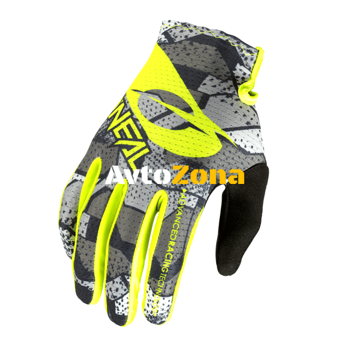 Мотокрос ръкавици O’NEAL MATRIX CAMO V.22-GRAY/NEON YELLOW - Avtozona