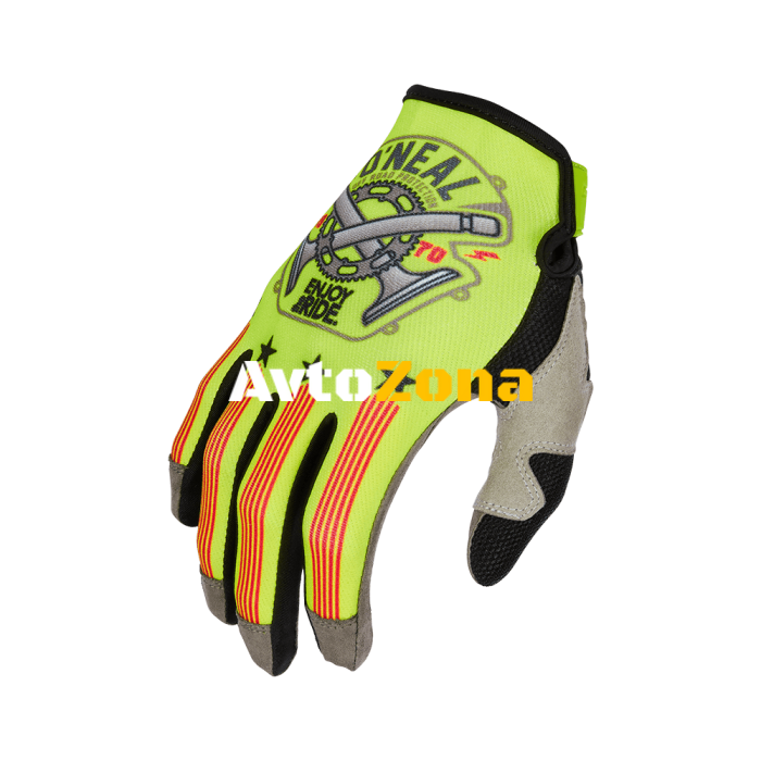 Мотокрос ръкавици O’NEAL MAYHEM PISTON V.23 NEON YELLOW/BLACK/RED - Avtozona