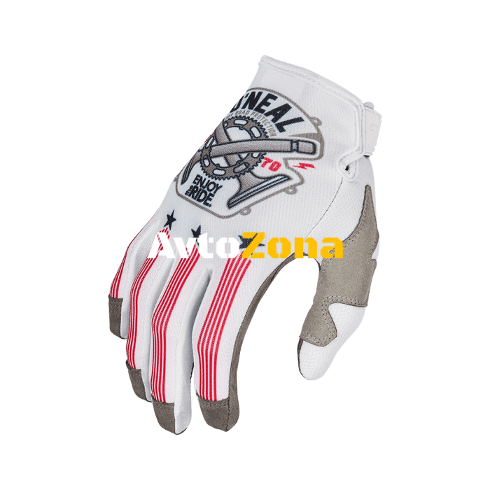 Мотокрос ръкавици O’NEAL MAYHEM PISTON V.23 WHITE/BLACK/RED - Avtozona