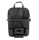 Мултифункционален органайзер за автомобил със сгъваема масичка - черна еко чожа - Avtozona