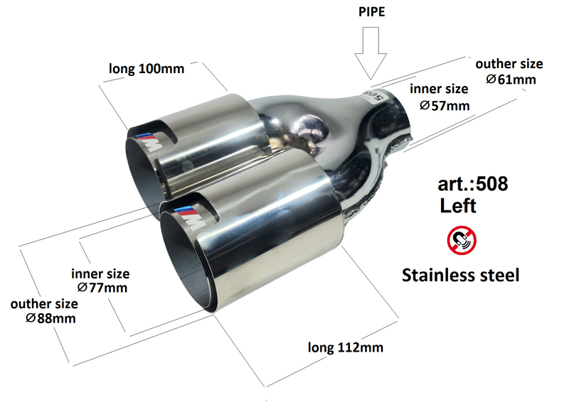 Накрайници за BMW 6 Series F06 F12 F13 - M Power - Avtozona